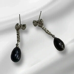 🆕Blue Freshwater Pearls Bow Earrings